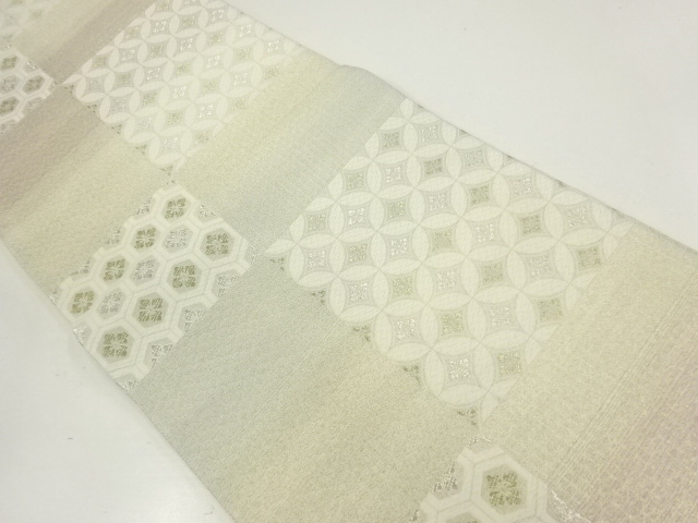 JAPANESE KIMONO / FUKURO OBI / SILK / WOVEN FLORAL SHIPPO